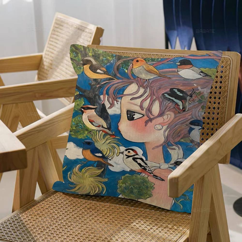 Aya Takano Anime Lucky Dragon Pillow Cover Sofa Cushion Cover Home Room Decoration Children Gift