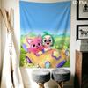 Pinkfong Wall Tapestry Aesthetic Wall Hanging Printed Fabric Blanket Decorative Tapestries for Bedroom Living Room Home Decor