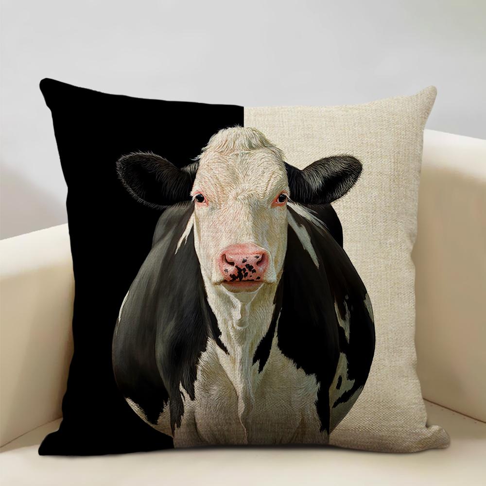 Animal Series Cushion Cover Nice Cow Sofa Decorative Pillow Cover Custom Pillow Case Outdoor Leisure Chair Waist Pillow Case