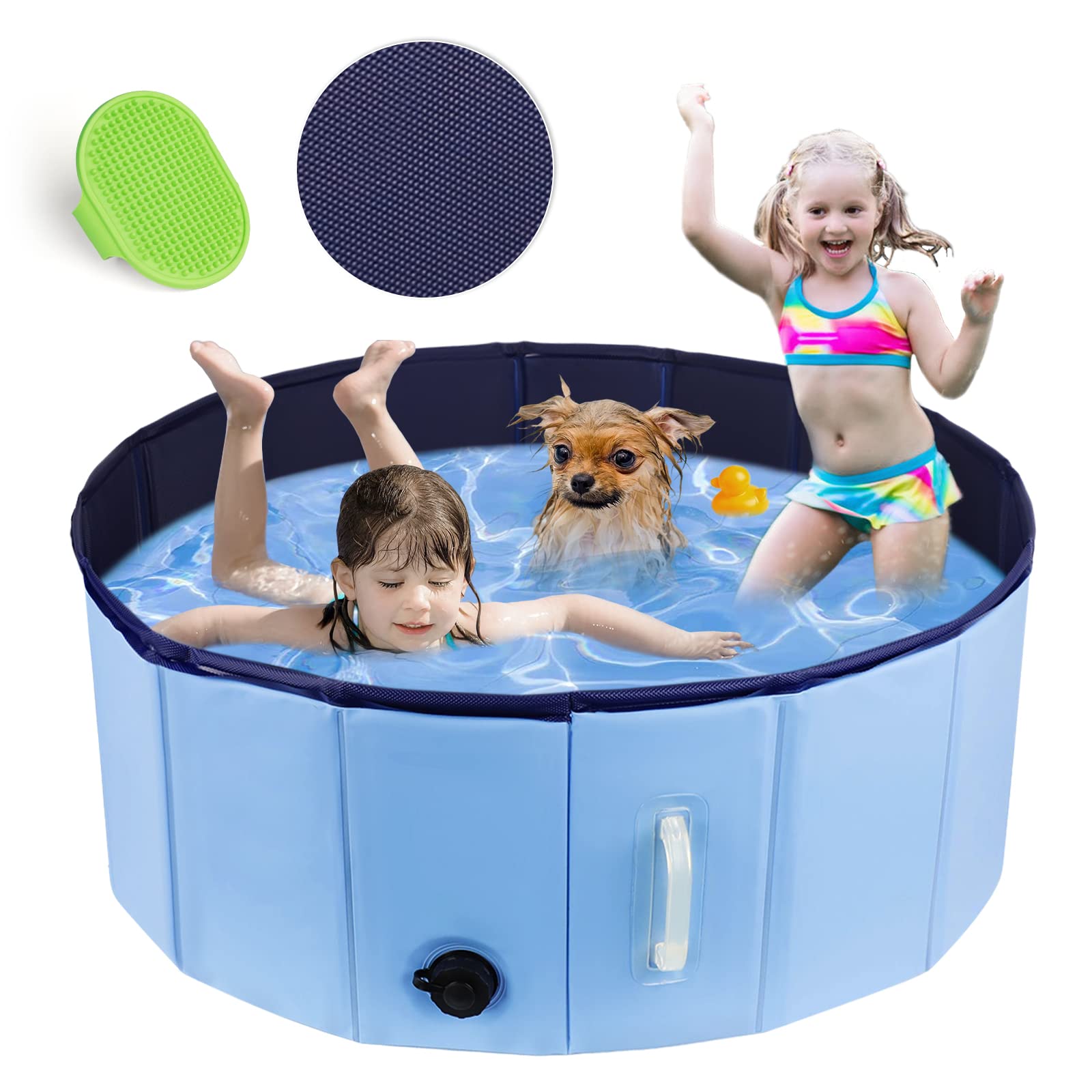 

DEWEL Складной бассейн для домашних животных и бассейн Диаметр Высота Легко Легко к Без надувания Легко к ПВХ Композитный Для дома Домашнее животное Дети, 80СМ, 30СМ, Перемещать, синий