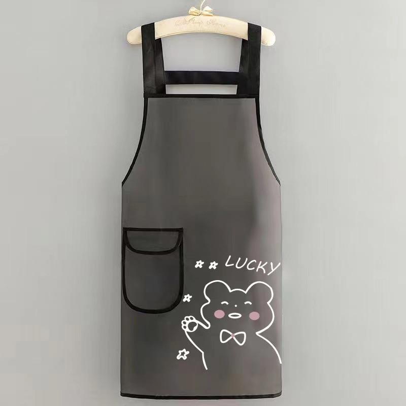 Новый водонепроницаемый прозрачный фартук, не требующий стирки, маслостойкий, с поясным ремнем для дома, кухни, готовки и обеда, не требующий стирки Sleeveless apron чёрный