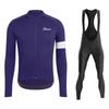New Rvouei Profession Team Spring Long Sleeve Cycling Jersey Set Men Bicycle Clothes MTB Bike Jersey Bib Pants Kit Ropa Ciclismo