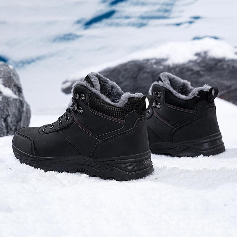 TUINANLE Winter Snow Shoes for Men Plush Warm Platform Sneaker Male Waterproof Cotton Climbing Shoes