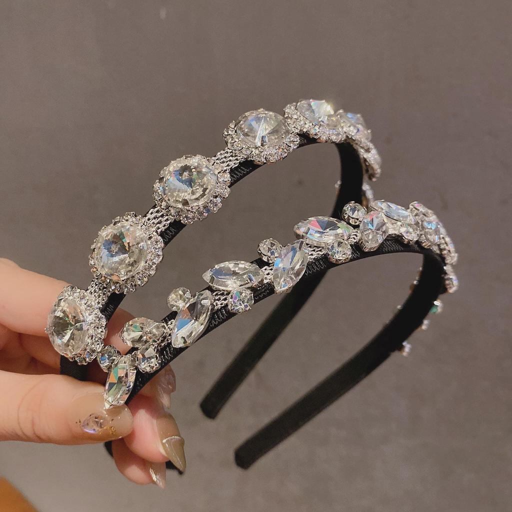 High-Grade Crystal Imitation Headband & Super Flash Hairpin Set for Women