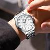 OPK Men's Quartz Wristwatch Silver Waterproof Stylish Classic Date Luminescent High School and Business Gift