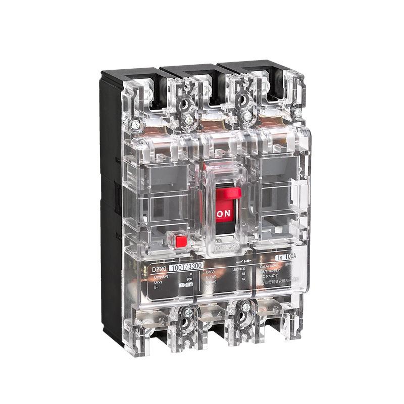 DELIXI 3P Transparent Plastic Circuit Breaker, 380V Three-Phase Electric Gate Main Switch
