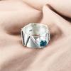 Swiss Blue Topaz Gemstone 925 Sterling Silver Jewelry Handmade Ring For Men RR-15-7