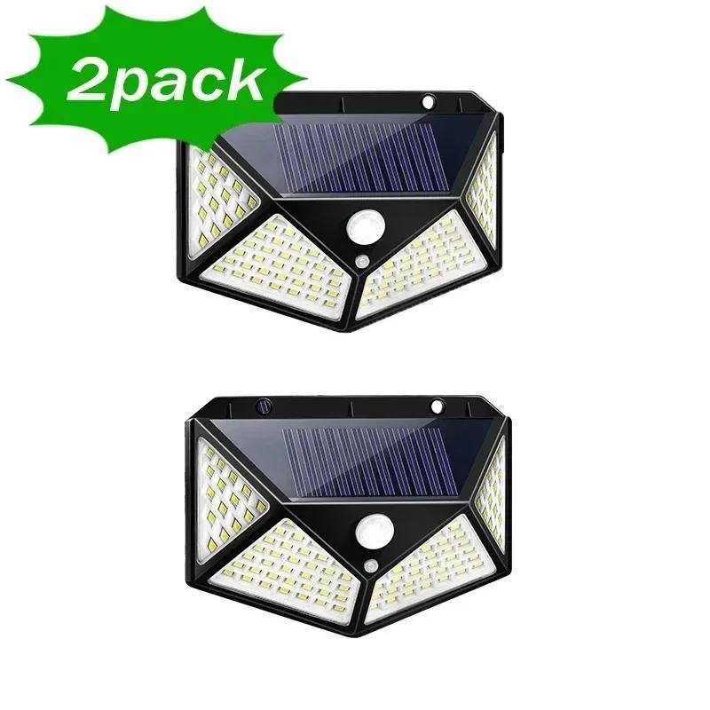 100LED solární nástěnné svítidlo Venkovní lampa vodotěsná pohybový senzor solární sluneční světlo Pouliční lampa Zahradní zábradlí Dekorativní lampa