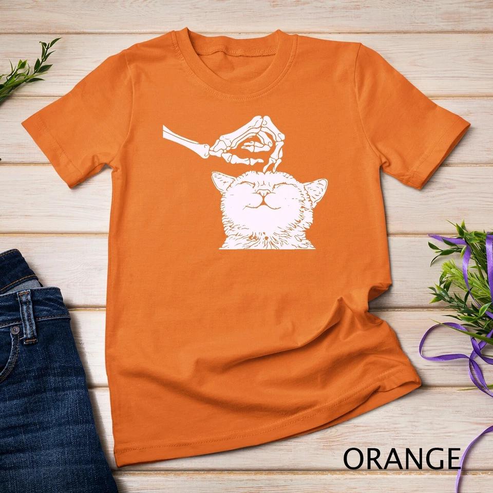 Cat Skeleton Hand Lazy Halloween Costume Cool Bones Kitten Unisex T-shirt 4 3XL