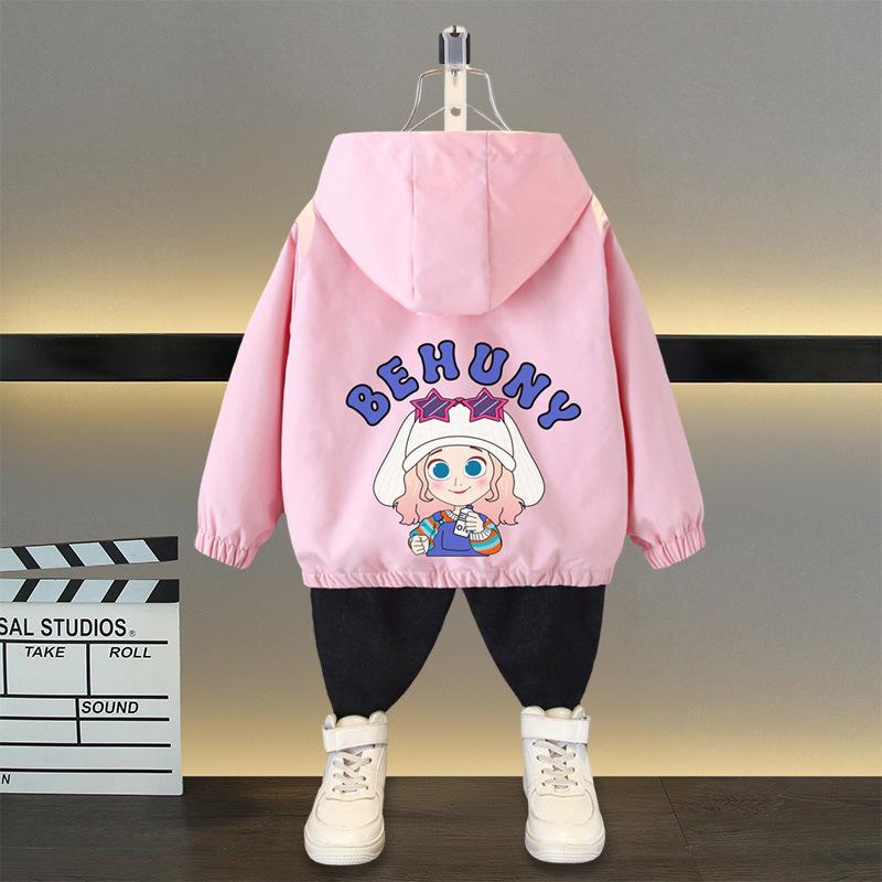 Jacke Kinder Outdoor Jungen und Mädchen Jacke Frühling Ball Dünner Abschnitt der Mittel- und Großkinder Locker Lässig Kapuze Rushing Mantel