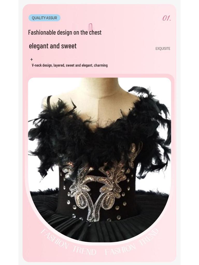 Children's and Adults' Sequin Ballet Tulle Skirt - Professional Swan Lake Dance Costume