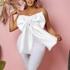 Plus Size Summer Women's Tops Sleeveless Sexy Bowknot Wrap Strapless Short Tops Shirt