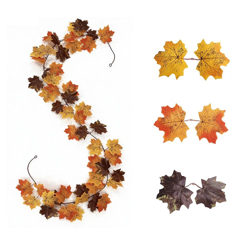 DIY Craft Artificial Maple Leaf Garland Hanging Vine Fall Foliage Garland Indoor Winding Decor