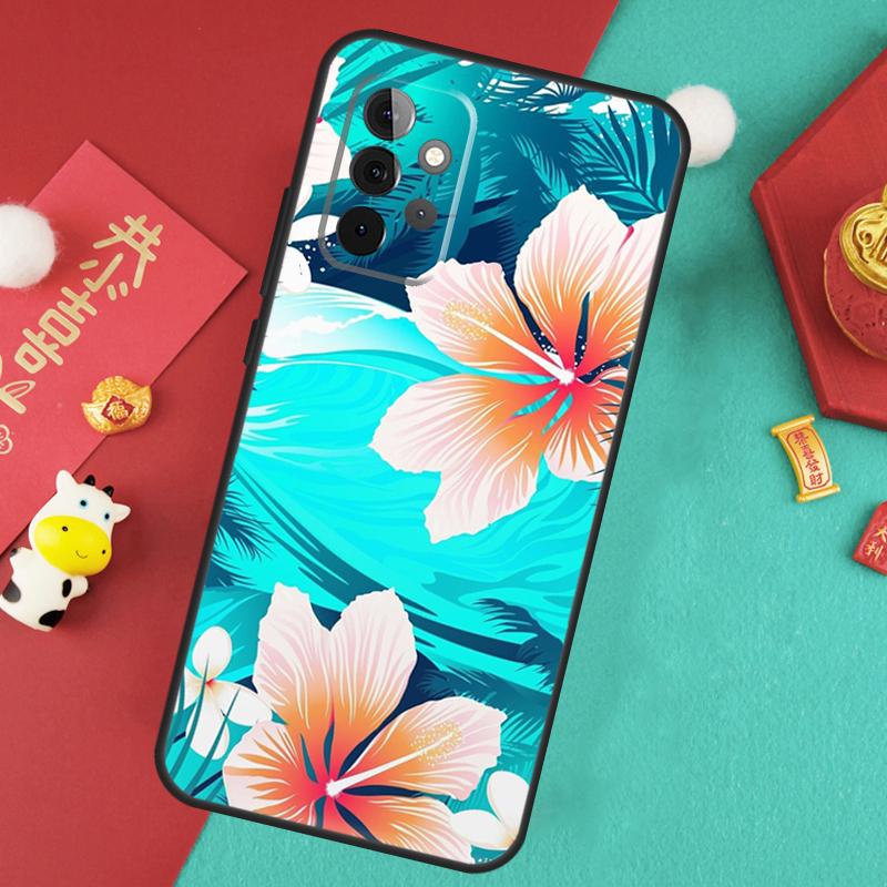 Tropical Paradise Hawaiian Flower Case For Samsung Galaxy A56 A36 A26 A16 A06 A13 A33 A53 A15 A35 A55 A34 A54 A12 A32 A52 A17