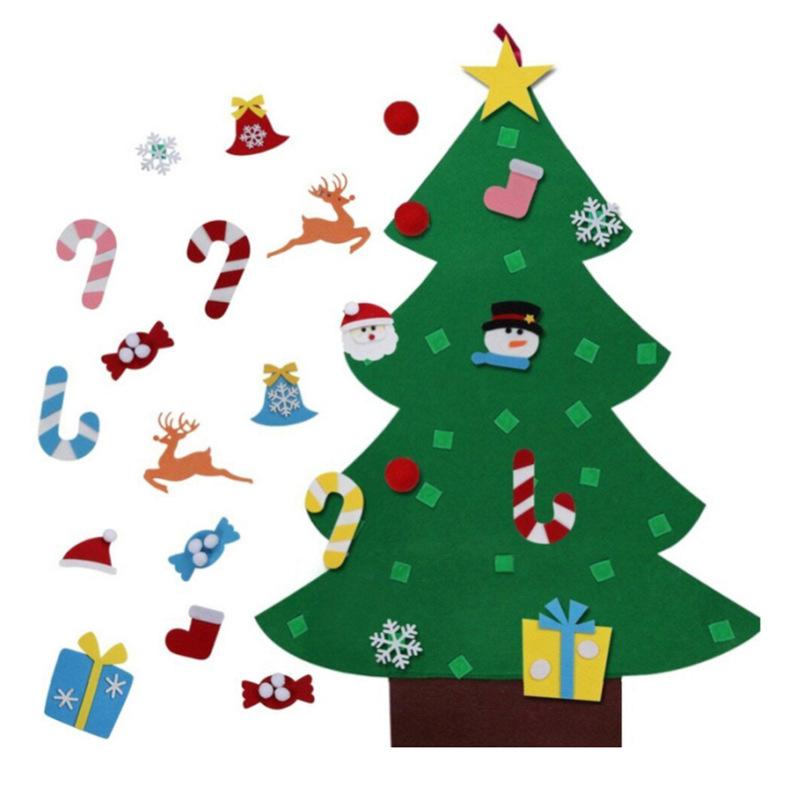 

Felt Christmas Tree DIY Christmas Decorations Clearance with 25 PCS Ornaments Wall Decor for Kids Xmas Gifts Home Door