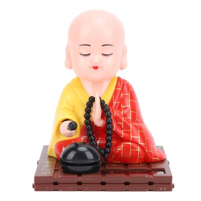 Solar Little Monk Figurine Funny Nodding Light Sensor Energy Saving Solar Little Monk Ornament for