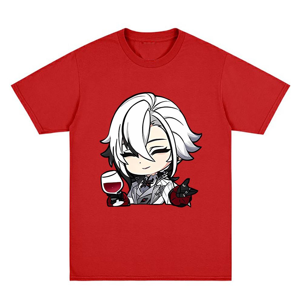 Genshin Impact Arlecchino T Shirt Fashion Unisex Harajuku Graphic Retro TShirt Unisex Anime High Quality Casual Cotton Tees Shirts