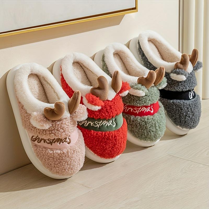 New Cotton Slippers for Winter Couples: A Pair of Home Fur, Thickened, Indoor Anti Slip, Warm, Silent Plush Slippers for Men and Women's Home