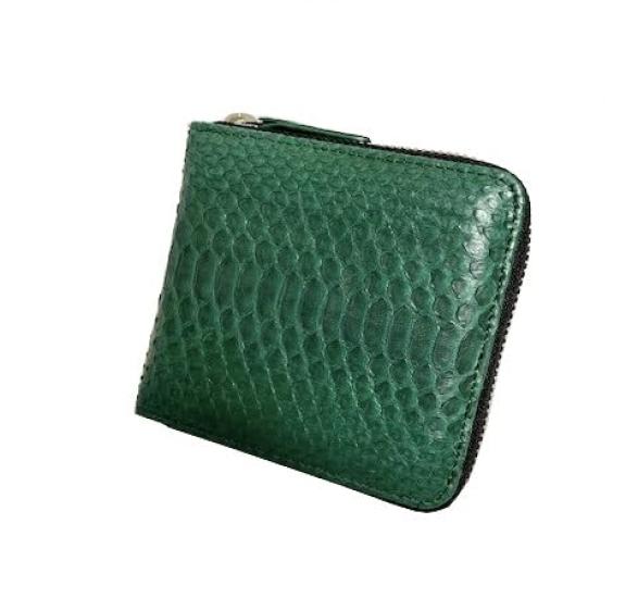 Godin Round Folding Wallet sppw8002cp.DGR (Dark Green) Diamond Python Short Wallet