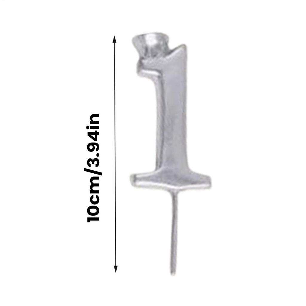 10pcs Reusable Number Birthday Candle Holder Set 0-9 Numbered Cake Toppers Metal Digital Candle Holder for Cakes Anniversary