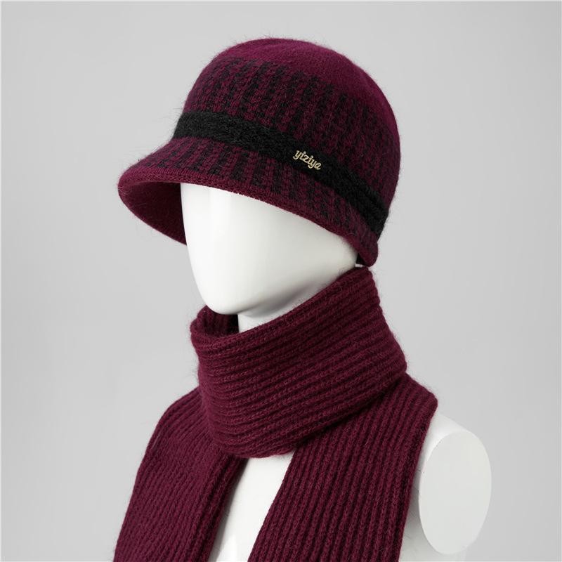 Hat Female Autumn and Winter Rabbit Hair Thermal Basin Hat Fleece Thickened Wool Hat