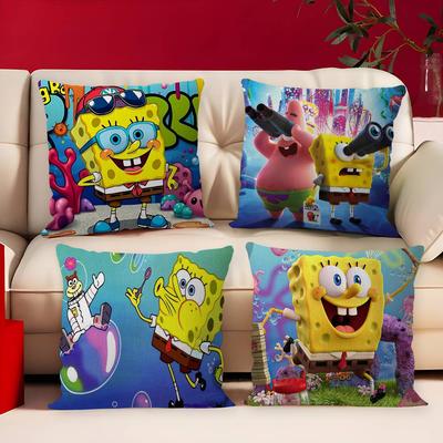 Classic Cartoon S-spongebobS Cushion Cover Decorative Pillow Sofa Home Decor Case Pillow Cases