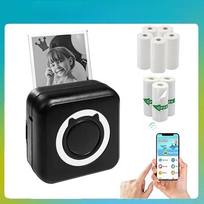 Mini impressora térmica portátil, papel fotográfico, bolso, impressora térmica, impressão sem fio, bt, impressoras, 200dpi, etiqueta fotográfica
