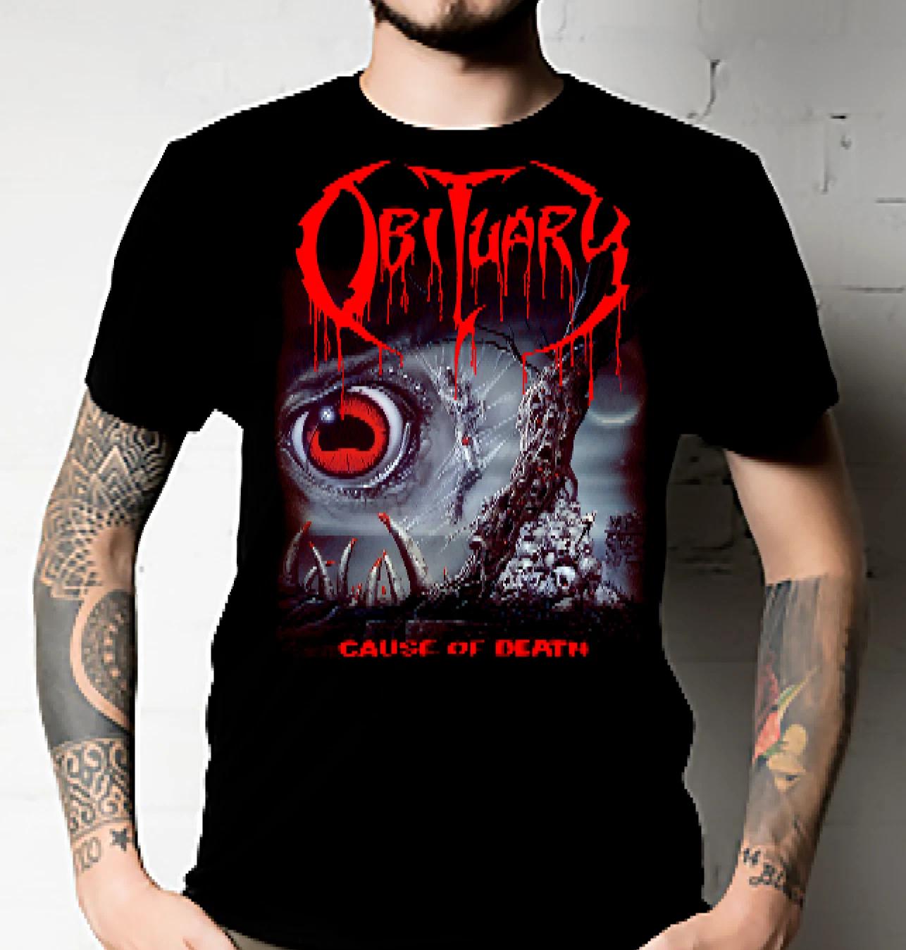 Men s and Women s T-shirts OBITUARY Cause Of Death DEATH DEICIDE MORBID ANGEL AUTOPSY MASSACRE MONSTROSITY L
