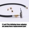 Inflator Hose Replacement Set, Tire Hose Adapter with Braided Line, Clip-On Chuck and 3 Brass Adapters for Refill