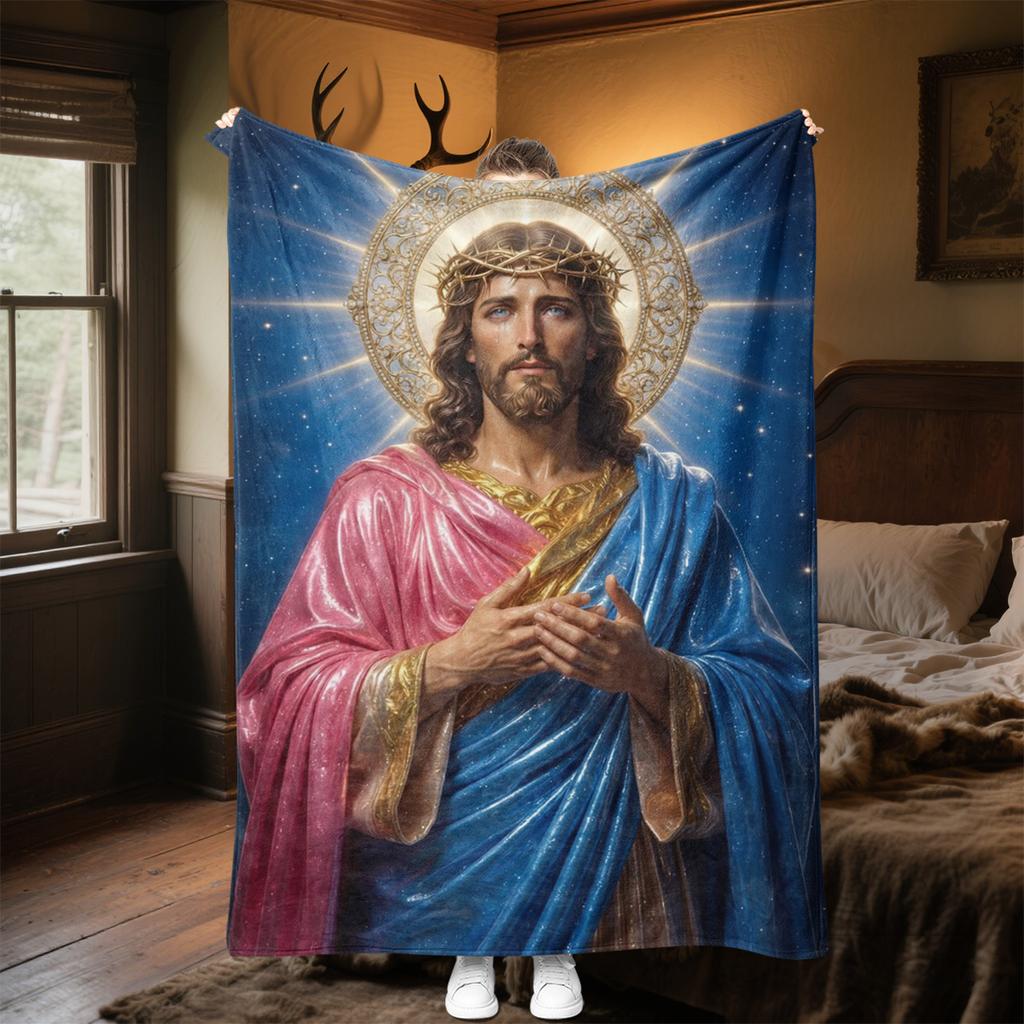 Jesus Throw Soft Comfortable All Seasons Blanket Perfect Gift Couch Office Nap Outdoor Travel Blanket
