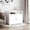 Wooden Cat Litter Box Enclosure Furniture with Adjustable Interior Wall & Large Tabletop for Nightstand, White