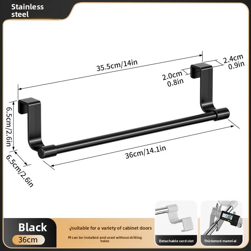 

Навесная кухонная полка для полотенец – Компактный держатель для посудных тряпок, Установка без сверления, Организация ручных полотенец и посудных тряпок, Полки для полотенец [black 36CM]