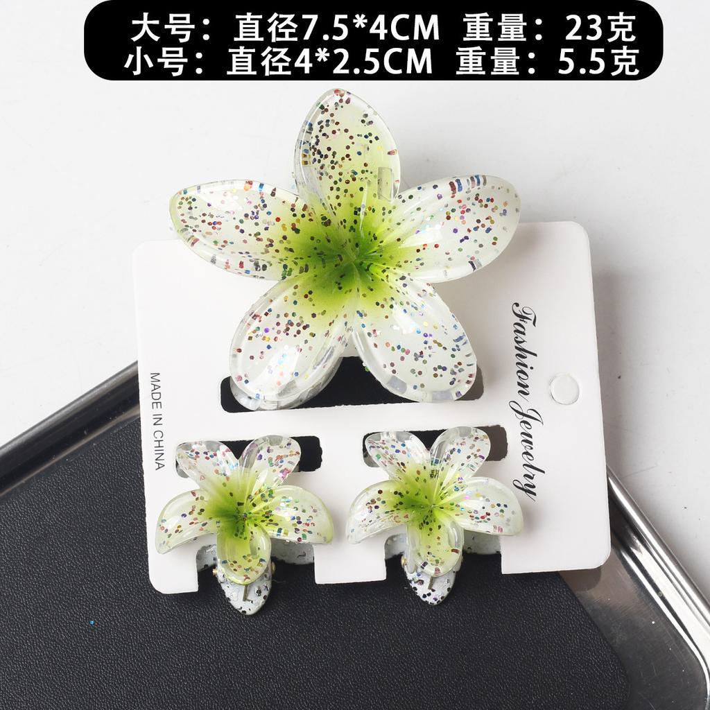 2025 New Egg Flower Grab Clip Retro Color Flower Hair Claw Clip Lady Side Grab Half Grab Back Head Shark