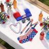 Uavhengighetsdag Kostymetilbehørssett Parykk Hatt Briller Halskjede Bukseseler Sokker for Patriotisk Feiring 0408W