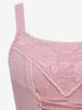 Asymetrické tílko Rosegal Plus Size s krajkovým panelem a šněrovacími volánky