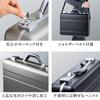 Sanwa Direct 200-BAG155GM Aluminum Attache Case, A4 Size, 15.6-inch Laptop Storage, Lockable, Compartment Divider, Shoulder Strap Included, Adapter
