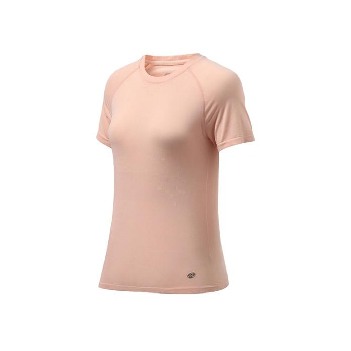 Li Ning Training Series Casual Round Neck Short Sleeve T-Shirt Women Tops Light-Orange Pink ATSR366-5