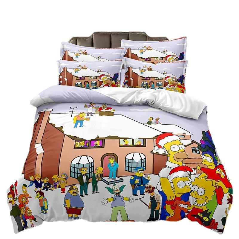 Funny Animation The Simpsons Duvet Cover Microfiber Bedding Set 3D Print Duvet Quilt Cover With Gifts Suitable for Boy and Girls