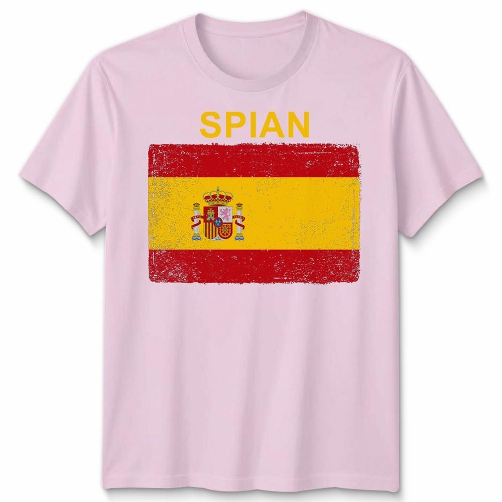Spain Spanish Day Unisex T Shirts Grunge Flag Country Gift Football Novelty