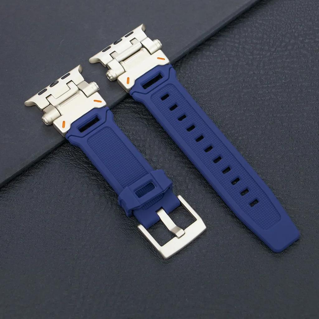 Silicone Sport Band for Apple Watch Ultra 49mm 45mm 42 44mm Rubber Strap for iWatch Series 9 8 7 Se 6 5 4 Ultra 2 49 Correa