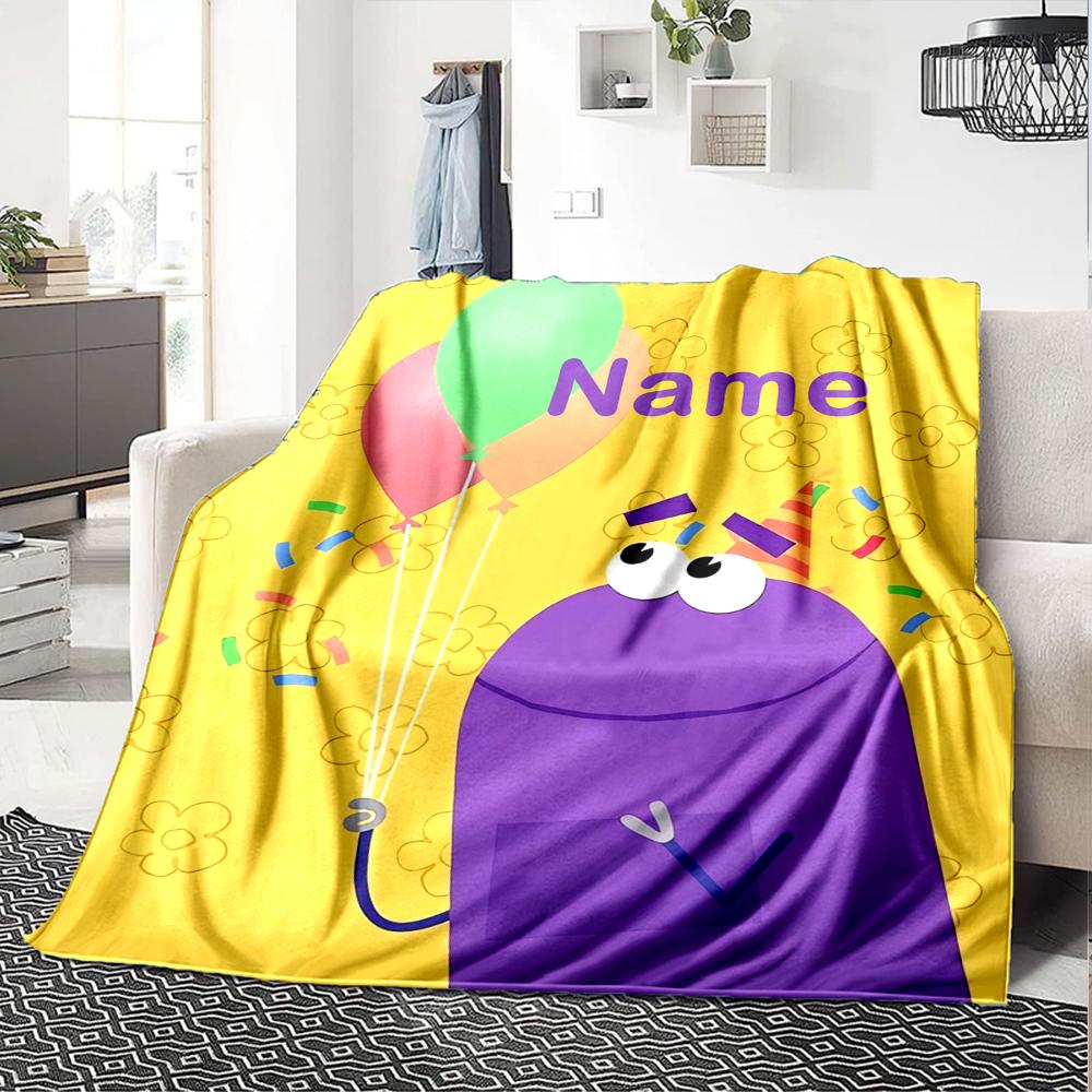 Custom Name StoryBots Theme Printed Blanket - Perfect for Couch, Bed, Travel & Outdoor Use | Machine Washable, Cozy & Durable.