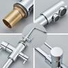 Chrome/brushed kitchen faucet, double handle, hot and cold drinking water, three-pass filtered purified water mixing faucet