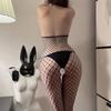 Sex underwear women's transparent sexy fishnet socks tear-off one-piece large size mesh suit temptation set