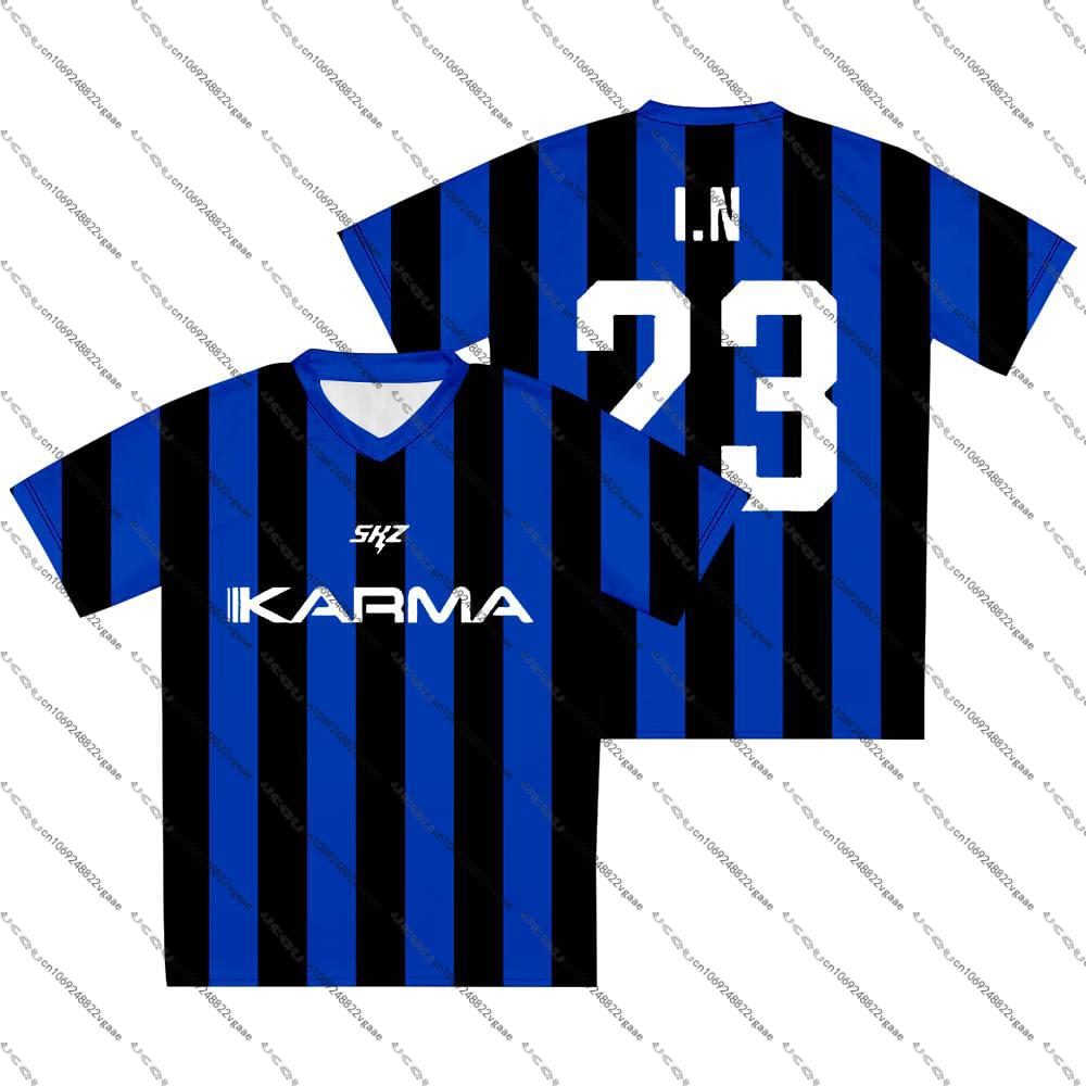 2026 Boys Girls Women Kpop H-Hyunjin T Shirt Men Kids Tee Top S-SKZ Karma Jersey Casual Stray Korean Fan T Shirt Harajuku Top 01