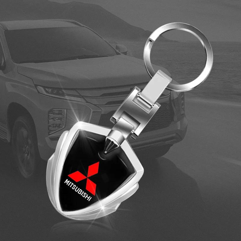 mkhr6 3D Metal Car Logo Key Rings Keyring Keychain For Mitsubishi Outlander Lancer 10 9 ASX RALLIART Eclipse L200 Pajero