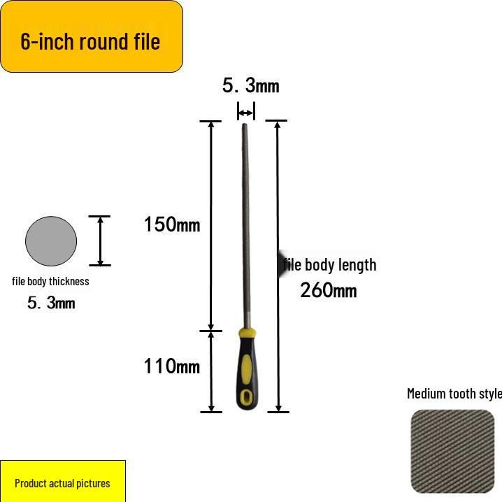 Steel Grinder File - Flat & Triangular Medium-Tooth Wear-Resistant Metal File