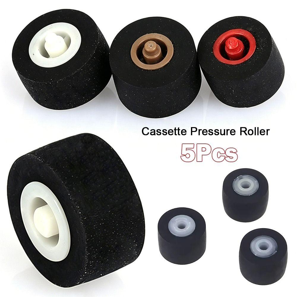 5Pcs Plastic Cassette Pressure Roller Multi Specification With Axis Design Belt Pulley Wheel Rubber Tape Recorder Pinroller