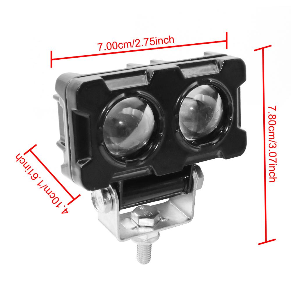 Motorcycle LED Motorcycle Accessories 20W Dual Color White Yellow Light Motorcycles Auxiliary Fog Lamp 1PCS Lens Spotlight Double Lenses Spotlight