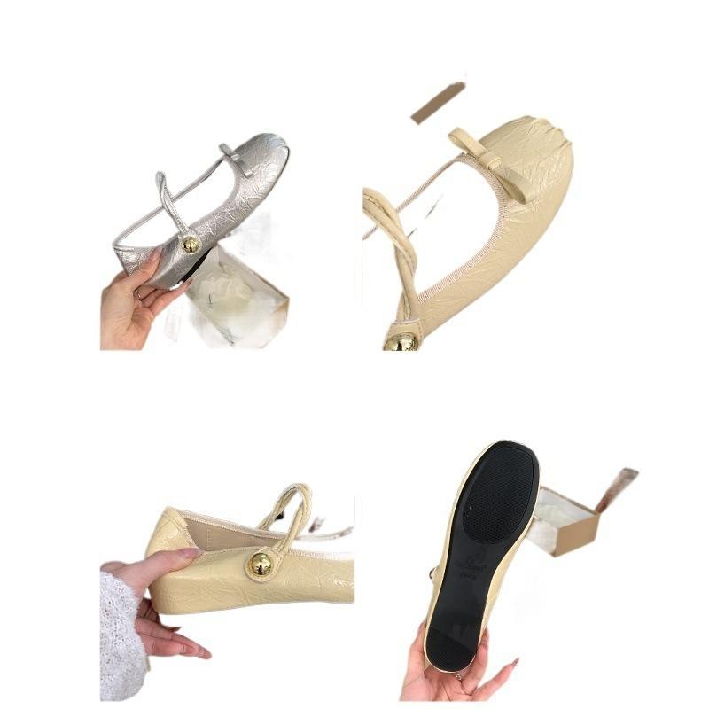 OKLEIBO Inner Height Increase Silver Mary Jane Single Shoes Women's Shoes Spring and Autumn 2025 New Korean Version Bow Evening