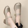 Mode GKTINOO 2025 Mode Damen Pumps Mary Jane Dicke Absätze Echtleder Schuhe Frau Frühling Herbst Plateau Büro Damen Schuhe